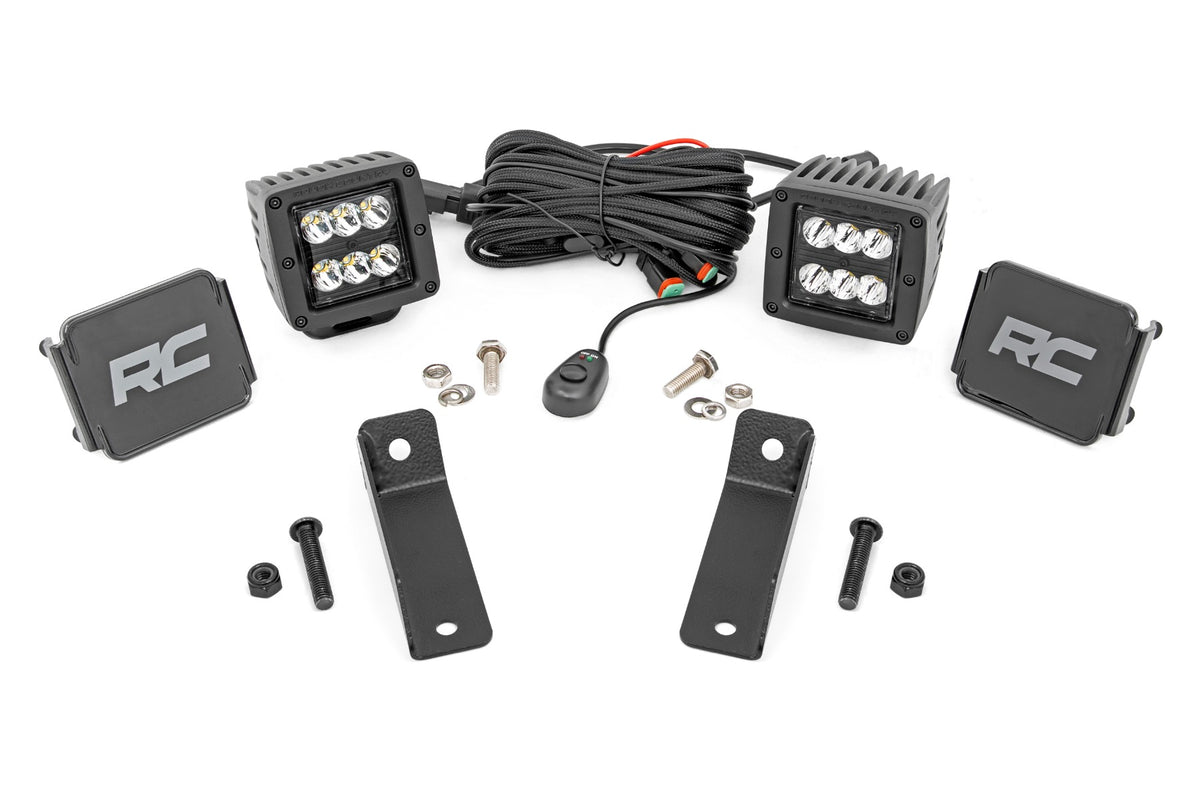 LED Light Kit | Rear Mount | 2" Black Pair | Flood | Can-Am Maverick Sport 1000R